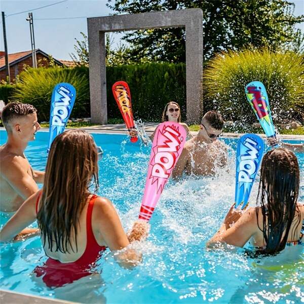 4/8pcs/Set Inflatable Pow Bats, Extra Large Inflatable Toy Bat, Carnival Prize, Fan/Super Hero Birthday Party Favor, Baseball Theme Party Supplies, Mother's/Father's Day, Graduation Gift
