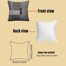 2pcs Modern Black Grey Geometric Throw Pillow Covers, 45x45cm,Polyester Peach Skin, Zip Closure - Perfect For Living Room & Bedroom Decor (Inserts Not Included)