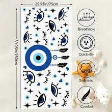 Ultrasoft Microfiber Beach Towel With Blue Eye Design - Quick Drying & Sand-Free, Great For Travel And Pool Essentials Summer Holiday Bathroom Decor Beach Essentials