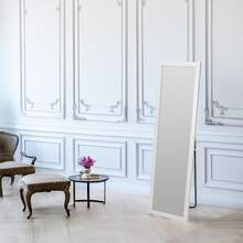 Well Home 25.2 X 125.2 Cm White Floor Mirror With Metal Stand. Free Shipping Within 24/72 Hours. - White - View 3