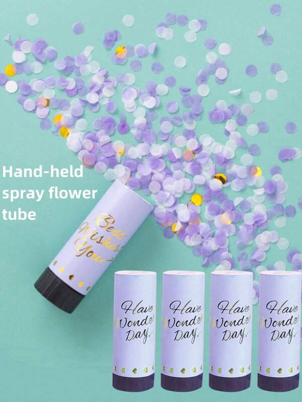 5pcs Confetti Poppers,Colorful Confetti Handheld Twist Gift Flower Tubes,Graduation Party Confetti,Wedding Party, Mother's Day,Graduation Decorations,Gender Reveal Decorations,Birthday Decoration,Party Favors,Room Decorhome Decor (Do Not Aim The Launch Tube At People Or Objects)