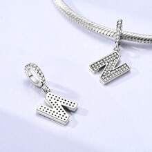 1 pieza Encantos con letra 26 caracteres alfabéticos en 3 estilos diferentes, cuentas de corazón plateadas y doradas, encantos para pulseras, collares, llaveros, cuentas para hacer joyas DIY, regalo único para amigos, familia y pareja