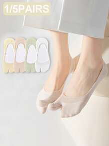 1/5 Pairs Summer Breathable Cotton Thin Toe Separator Invisible Non-Slip Women Ankle Socks