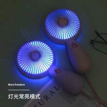 Ventilateur à main - Ventilateur portatif rechargeable USB avec lumière LED éblouissante, ventilateur personnel mini pour une utilisation intérieure et extérieure, ventilateur portable compact et rafraîchissant, ventilateur pliable et petit pour les voyages, le bureau, le camping, ventilateur à main de poche avec batterie longue durée, fonctionnement silencieux, idéal pour l'été, ventilateur rafraîchissant par temps chaud, ventilateur léger et portatif facile à transporter, ventilateur multi-vitesse réglable pour un usage quotidien et les activités de plein air
