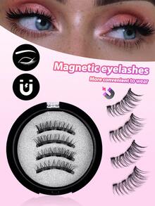 MAGEFY 1/2 Pair CC Curly Magnetic False Eyelashes Set - Natural Looking Reusable Eyelashes, 8-12mm Faux Mink Lashes, Suitable For Daily Wear, Waterproof, Magnetic Clips, No Glue Needed, Cartoon Style Mixed Pointed Tail, Lengthening & Volumizing, Ideal For Party, School, Work And Travel - Natural Lashes - View 5