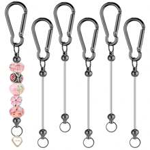 5/10 Pcs Beaded Keychain Making Kit, Metal Beaded Crafts DIY Blank Beaded Keychains, Suitable For DIY Gifts, Jewelry Making, Accessories