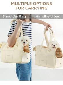 米色大容量便携式宠物包，适合日常使用 - 米色 - 查看 6