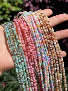 3-4mm Natural Seashell Beads, Colorful Disc Shaped Spacer Beads For DIY, 1 Strand Of Approx. 220pcs High Quality Shell Beads, Suitable For Making Bracelets, Necklaces, Earrings And Jewelry Accessories