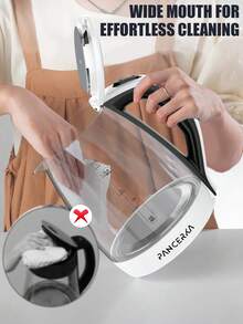 PANCERKA 1 Juego Hervidor Eléctrico de 1.8L, Hervidor de Agua Caliente de 1500W con Diseño de Boca Ancha para Limpieza Fácil, Apagado Automático y Protección contra Ebullición en Seco, Vidrio de Borosilicato - Ver 9