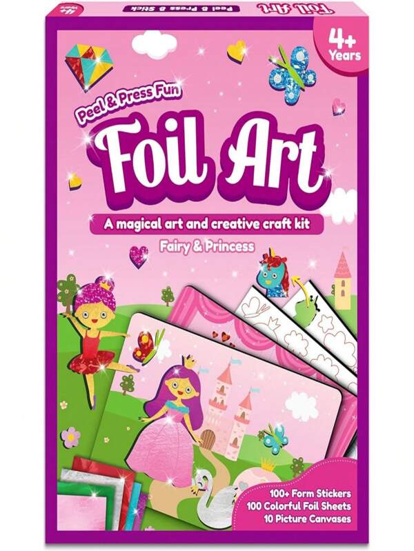 1pc Children Metallic Foil Arts Set, Fun Sketchbook, Creative Craft Gift, Birthday Present