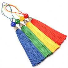 10 件金属帽流苏饰品、护身符、幸运符、串珠流苏、流苏书签、香囊流苏