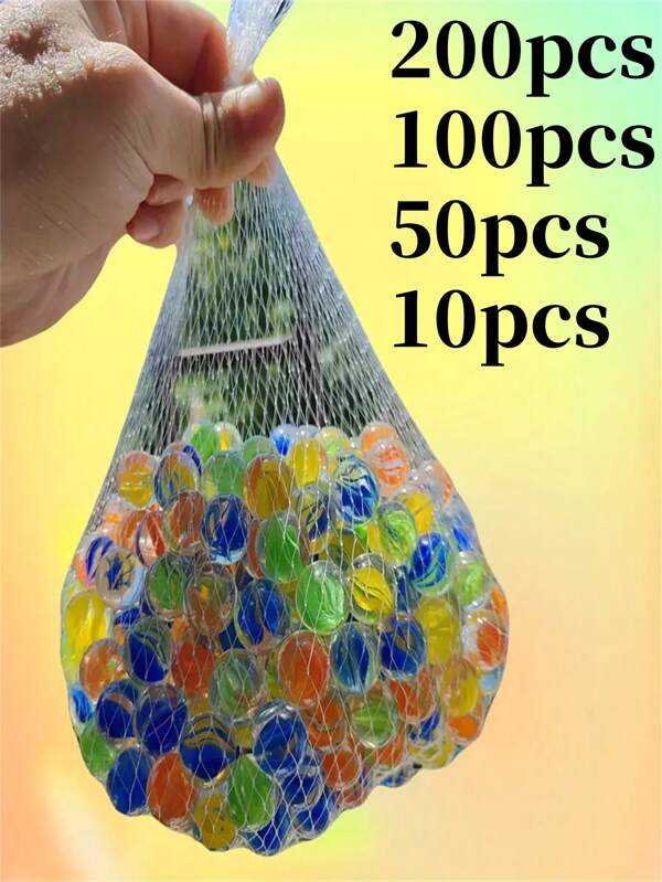 200 Pieces Of Colored Glass Marbles - Used For Fish Tank Decoration And Landscape Beautification, Flower Pot Colored Decoration, Suitable For Children And Home Decoration. Vibrant Decoration, Suitable For Creative Games, Perfect For Vase Filling, Freely Coloring Aquarium Landscapes, Suitable For Bead Arcade Games, The Perfect Choice For Party Gifts