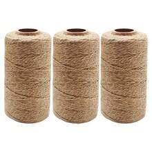 3Roll 100M/Roll 2MM Natural Vintage Jute Rope String Twine Burlap DIY Macrame Cord Crafts Gift Wrapping Jute Gardening Wedding Party Decoration ﻿