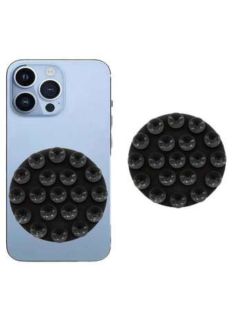 1 pieza Funda de teléfono de silicona con ventosa redonda - Agarre de teléfono adhesivo de silicona con ventosa, accesorios para el teléfono, adecuado para selfies y grabación de vídeo
