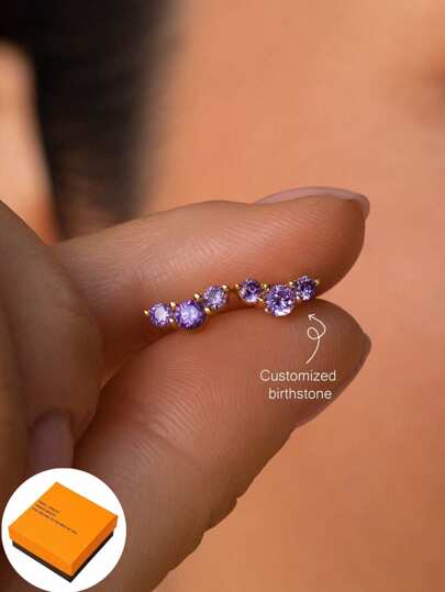 Niestandardowe kolczyki z kamieniem szlachetnym Caitlyn Minimalistyczne codzienne złote kolczyki do układania Delikatna biżuteria kryształowa Spersonalizowany prezent dla mamy