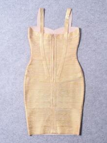 Women Metallic Shiny Strap Bandage Cocktail Party Dress, Fashion Evening Gown