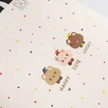 12pcs/Cartoon Cute Bear Tote Bag Clothing Store Non Woven Bag Shopping Gift Shopping Bag Summer Cooling,Beach,Travel