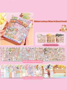 100 件/盒 50 种设计微型风景贴纸,缓解压力 3D 分层小房子 DIY 工艺贴纸材料 - 彩色 - 查看 15