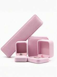 1pc Elegant Velvet Jewelry Box For Organizing Bracelets, Rings, Pendants, Earrings, And Necklaces, Perfect For Home And Travel, Ideal Valentine's Day Gift, Thoughtful Back To School Present, Stylish Storage Solution For Holiday Celebrations And Special Occasions, Enhance Your Jewelry Collection With This Chic Organizer - Pink - View 5