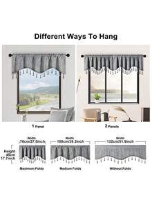 1pc Silver Gray S-Shaped Short Valance Curtain, Simple European Style Window Curtain, Room Divider Applicable For Living Room, Bedroom, Window, Cabinet And Door Decoration - Silver Gray - View 3
