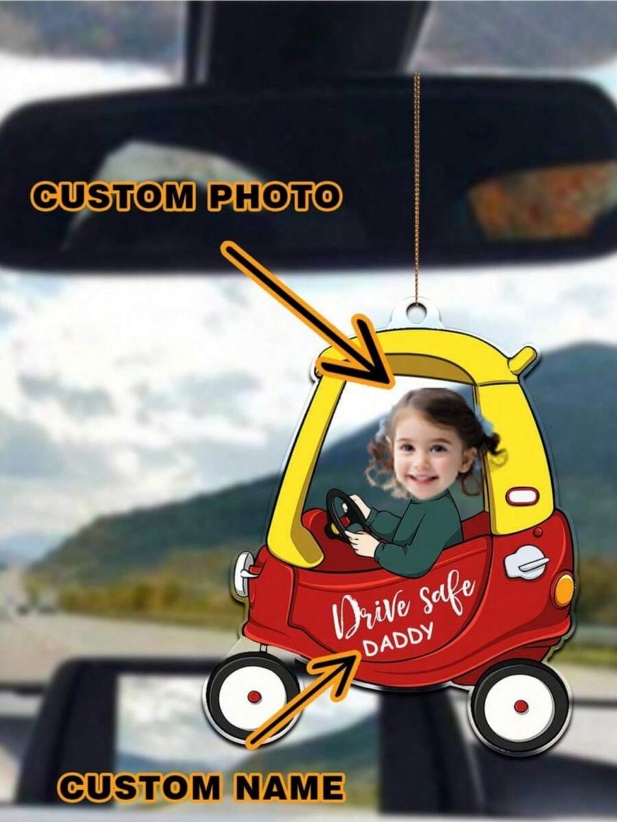 Customized Fashion, Personalized, Cuteness, Exaggeration, Customized Photos, Text, Car Backpack, Key Pendant, Personalized - Multicolor - View 1