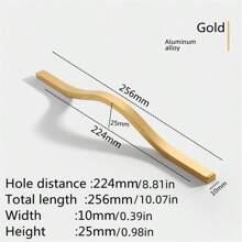 1 Pc Simple Aluminum Alloy Black Gold Brushed Furniture Cabinet Door Handles Curved Wardrobe Cupboard Door Handle Pulls Drawer Knobs Furniture Hardware