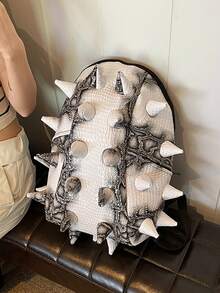 Chic Hedgehog Backpack For Women - Fashionable Faux Leather Daypack With Zip Closure, Polyester Lined, Hand Or Dry Clean Only, Shoulder Bag - Multicolor - View 13