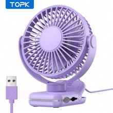 TOPK TOPK USB Clip Desk Fan, Brushless Motor Whisper-Quiet Powerful Airflow Strong Clamp For Secure Attachment, Stylish Design Portable Cooling High-Quality Construction Portable Mini Personal Fan For Bedroom And Office