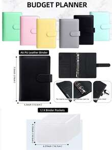 Carpeta de presupuesto de cuero A6 con sobres con cremallera, sistema de sobres de efectivo de estilo bohemio para la gestión del presupuesto - Multicolor - Ver 16