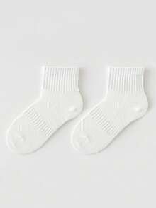 5 Pairs Children White Mesh Socks, Thin & Breathable, Simple & Versatile, Suitable For Students In Spring/Summer, Daily Wear - Multicolor - View 13