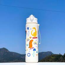 790ML Botol Air 水豚水瓶儿童吸管杯透明可爱水豚旅行学校饮水杯