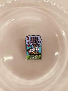 1pc Cute 'I Choo-Choo-Choose You' Retro Cartoon Badge Valentine Brooch Dress Accessories Pin For Clothes Bag Charm School