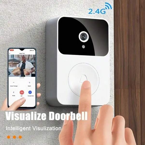 Drahtlose Türklingel WLAN Outdoor HD Kamera Sicherheits-Türglocke mit Nachtsicht Videointerkom Stimmveränderung für Heimüberwachung Türtelefon