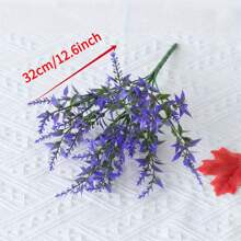 5pcs UV Resistant Hanging Flower Pot Floral Fence, Indoor Outdoor Decor Artificial Greenery Lavender Shrubs Fake Flowers, Wedding Table Centerpiece Filler (Purple)