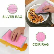4pcs/8pcs/12pcs Double-Sided Non Greasy Coconut Shell Cleaning Cloth, Reusable Dry Wet Dual-Use Cleaning Cloth, Kitchen Absorbent Cleaning Cloth, Used For Cooking Utensils, Sinks, Tableware, And Stove Surfaces,
