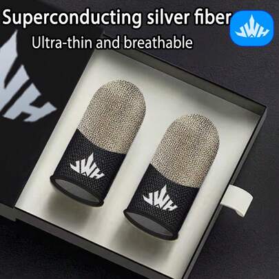 Professionell anti-svett-spelfingerfodral i rent silverfiber, tätt vävda superledande handskar av silverfiber