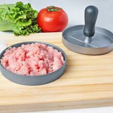 1 pièce Presse à hamburger antiadhésive en acier inoxydable - Outil parfait pour la mise en forme des hamburgers, facile à nettoyer, convient pour les garnitures de bœuf et de légumes, avec une surface rainurée pour des galettes grillées de manière uniforme