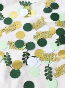 200/100/10 Stücke Geburtstagskonfetti, Glückwunsch Geburtstag Konfetti, goldene Karte "Alles Gute zum Geburtstag" grüne Blätter runde Konfetti, Geburtstags Tisch Dekoration, kann für DIY Geburtstags Tischdekoration verwendet werden, schafft eine fröhliche Atmosphäre, Feste & Party Zubehör