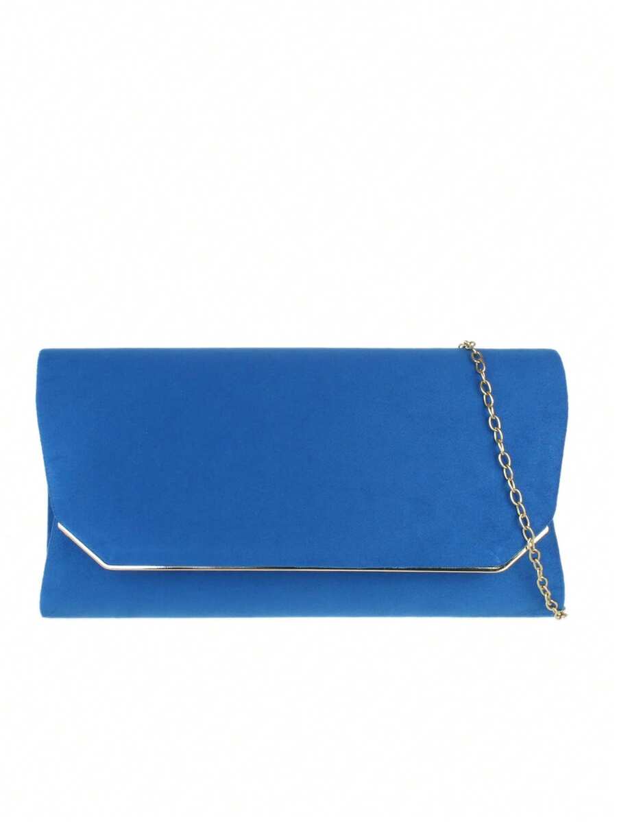 Girly Handbags Womens Plain Faux Suede Clutch Bag