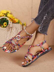 Women's Flat Sandals For Summer, Bohemian Roman Style