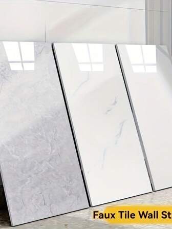 10 块大理石自粘墙砖，防水乙烯基贴纸，灰色和白色图案，易于清洁，无缝 DIY 装饰，适用于厨房、浴室、卧室、宿舍、家庭装修，轻松家居更新 | 大理石图案瓷砖 | 耐用墙面覆盖物，浴室墙砖