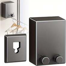 Rozwijana linka do bielizny, linka do bielizny ze stali nierdzewnej, może być używana wewnątrz i na zewnątrz, linka do bielizny na ręczniki, montowana na ścianie, regulowana długość, duża nośność, wewnętrzna linka do bielizny bez dziurkowania, odpowiednia do niewidocznej linki do bielizny w łazience, balkonowa łazienkowa rozwijana linka stalowa