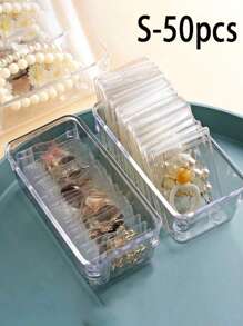 50pcs 30pcs 5pcs Jewelry Storage Bags, Jewelry Pouches, Small Jewelry Clear Bags, Gifts, Small Accessories, Earrings, Anti-Rust Premium Jewelry Storage Bags - Compact Transparent, Suitable For Necklaces, Bracelets And Rings - Portable And Space-Saving Zippered Jewelry Display Bags - PVC Ziplock Bags For Rings, Earrings And Small Accessories, Compact And Convenient Jewelry Storage Bags For Women Storage Organizer Travel Essentials Back To School Dormitory Storage