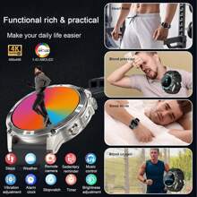 Military Rugged Smart Watch For Men Women, 1.43" AMOLED GPS Smartwatch IP68 Waterproof  530mAh Battery With Altitude Compass Air Pressure 60+Sports Fitness Tracker For Outdoor, Climbing, Camping, Running, Gym,Compatible With IOS Android