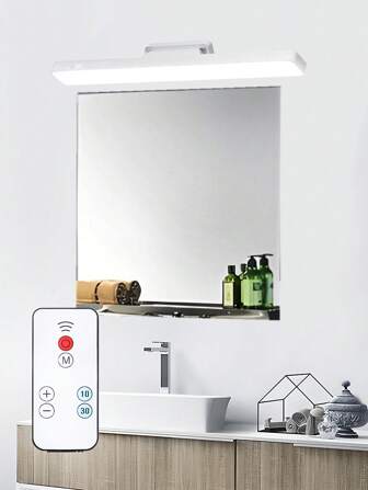 1 PC LED Light Bar With Remote , Type-C 5V Rechargeable 3 In 1 Light Colors Changeable Brightness Dimmable LED Light For Mirror Lighting Bathroom Bedroom Camping Kitchen Night Lighting