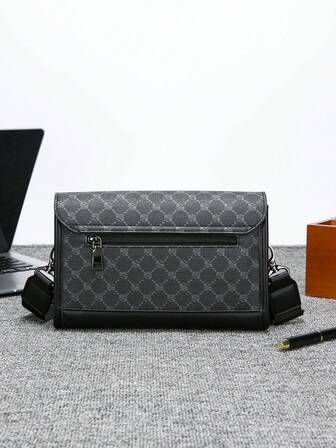 Herr klassisk fyrkantig axelväska, axelremsväska i konstläder, liten axelväska som passar elever i årskurs 1, fars dag-present, alla hjärtans dag-present, resor, pendling, moderiktiga herrväskor, affärsväska, festival, alla hjärtans dag