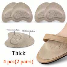 4pcs Sandals Anti-Slip Stickers Leather Forefoot Pad Women High Heels Pain Relief Insert Insoles Toe Cushion Foot Care Shoes Pad - Apricot - View 6
