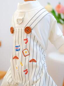 1 件宠物衣服，狗猫服装，适合贵宾犬、泰迪熊、小型犬幼犬，休闲时尚可爱舒适新款连体衣背带裤 - 彩色 - 查看 8