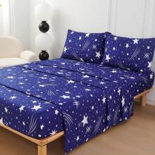 Biancheria Da Letto In Microfibra 3/4 Pezzi, Lenzuolo Con Angoli, Lenzuolo Matrimoniale, 1/2 Federe 50 X 80 Cm.