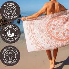 Sand Free Beach Towel, Quick Dry Microfiber Bath Towel, 31''x71'' Oversized Beach Blanket, Lightweight For Travel - 10 - Xem 3